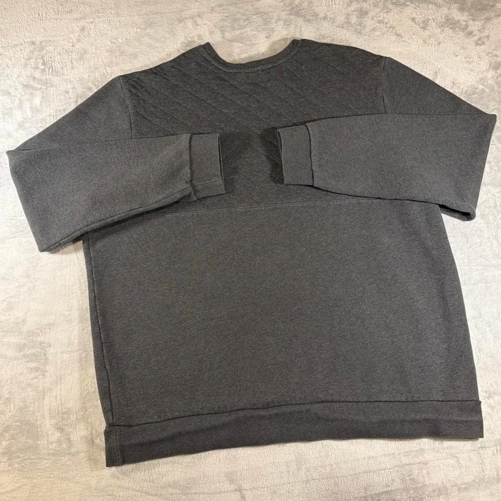 Patagonia Organic‎ Cotton Quilted Crewneck Sweatshirt | Charcoal Gray | XXL